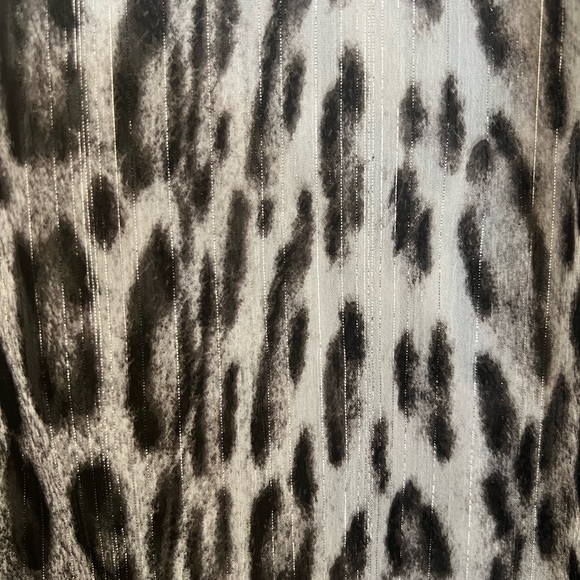 MICHAEL Michael Kors Black and Gray Sheer Leopard Print Button Down - Picture 4 of 7